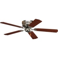Progress Lighting P2525-09 52-Inch Hugger 5 Blade Fan with 3-Speed Reversible Motor with Reversible Cherry or Natural Cherry Blades  Brushed Nickel - B001QVCQF4